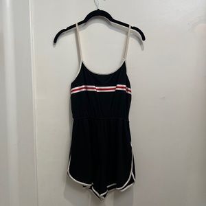 XS LF Black with Red/White stripes Romper.